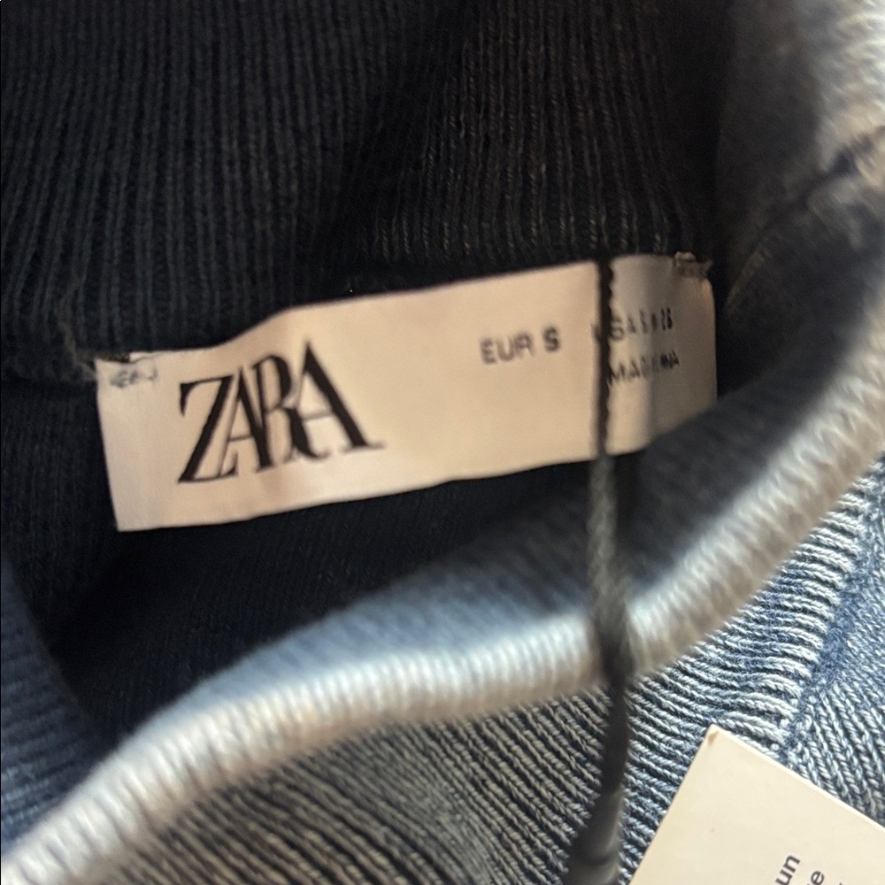 Zara Women's Blue Turtleneck Crop Top Size Small - Picture 5 of 6